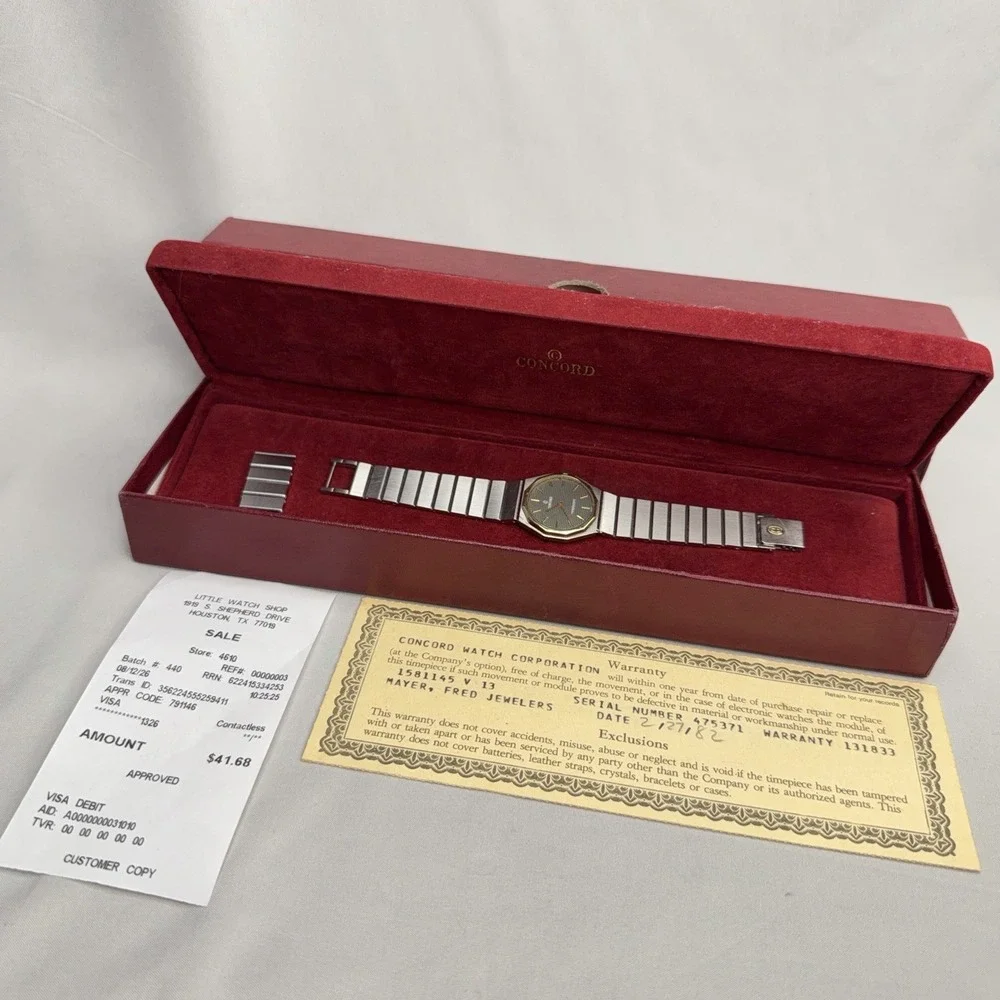 Concord Mariner SG 18K Gold Stainless Steel Ladies 23mm Quartz Watch Box Working